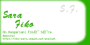 sara fiko business card
